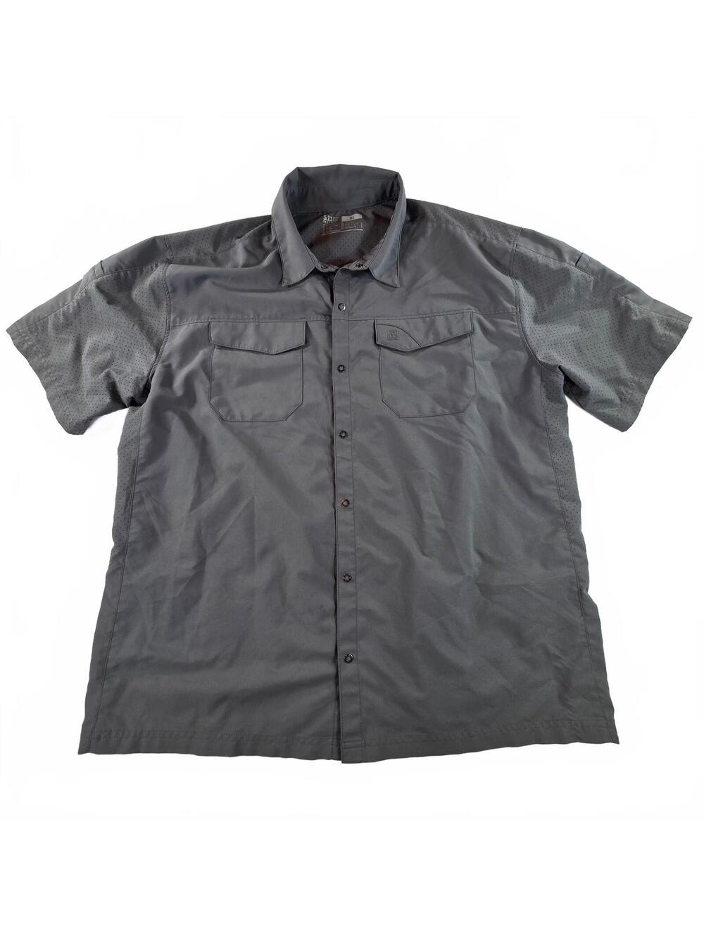 5.11 Tactical Men's Short Sleeve Shirt XL Gray Tactical Snap Close Outdoor